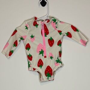 Old Navy Link and Red Strawberry Print Bodysuit